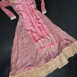 Sanam Tamanna Pink Anarkali Style with Pants and Dupatta